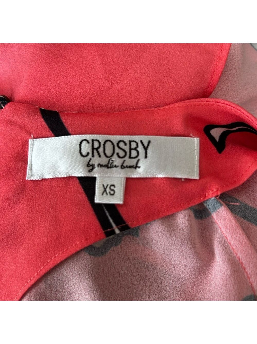 CROSBY by Mollie Burch Coral Botanical Print Blouse | Size XS - Picture 4 of 7